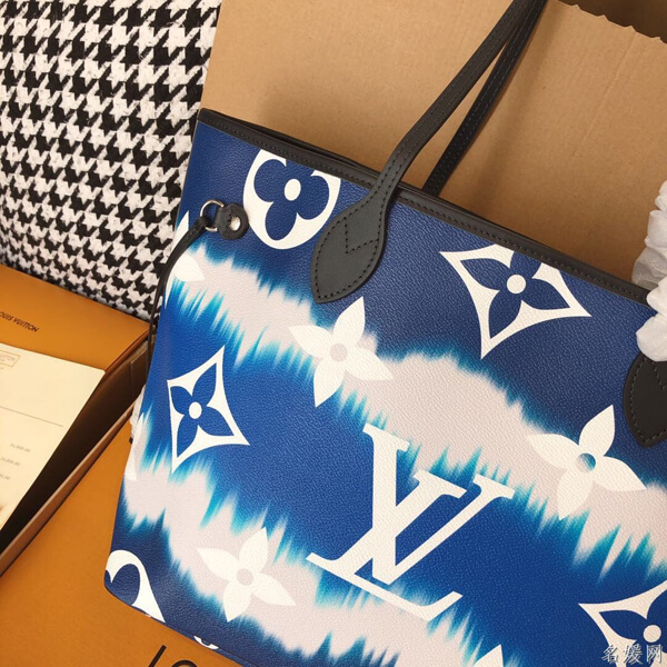 ルイヴィトン トートバッグ 偽物 20SS新作 エスカル★ネヴァーフル MM ブルー M45128